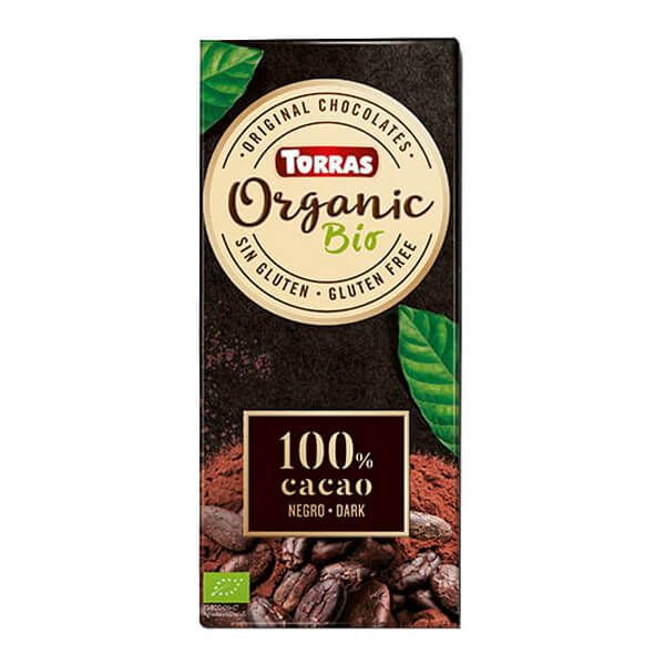 100% cocoa dark chocolate tablet di 100g - tabletas de chocolate del produttore Torras