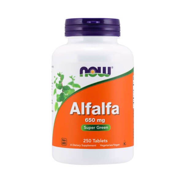 Alfalfa 650mg di 250 tablets del produttore Now Foods nella sezione di prodotti per prevenire infezioni alle vie urinarie.