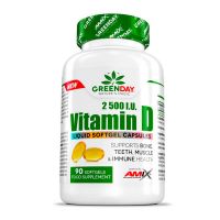 Vedere Vitamin d3 2500iu presentazione di 90 capsules integratore alimentare di vitamina d del produttore Amix GreenDay Vitamin d3 2500iu presentazione di 90 capsules integratore alimentare di vitamina d del produttore Amix GreenDay