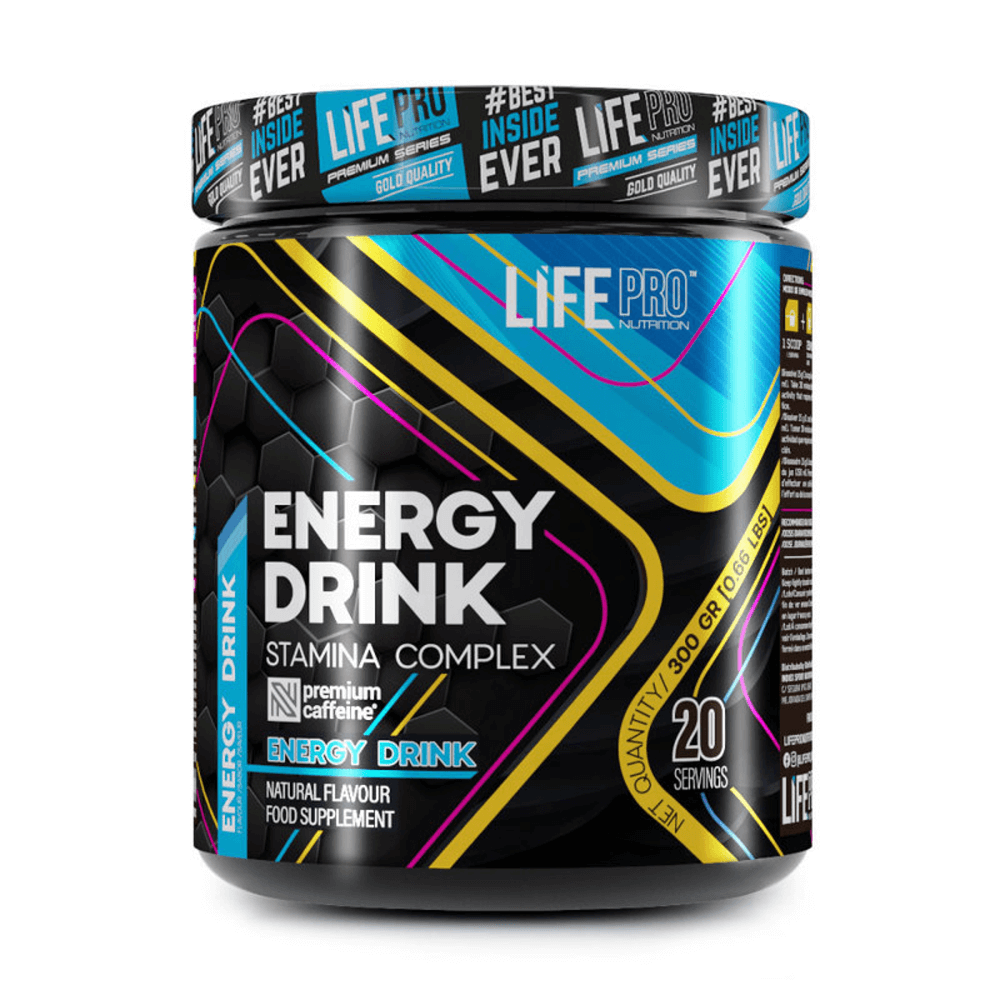 Stamina Energy Drink envase de 300g de LifePRO suplemento de la sección pre entreno
