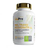 Trans Resveratrol 98% de 60 cápsulas de LifePRO de la categoría antioxidantes