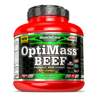 OptiMass Beef bote de 2.5kg hecho por Amix Muscle Core en la sección de proteína de carne