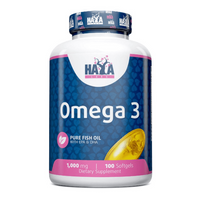 Omega 3 1000mg bote de 100 softgels hecho por Haya Labs
