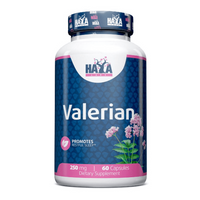 Valeriana 250mg presentación de 60 cápsulas por Haya Labs suplemento de la sección mejora del sueño