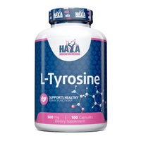 L-Tirosina 500mg envase de 100 cápsulas hecho por Haya Labs suplemento de otros aminoácidos