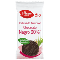 Tortitas de Arroz con Chocolate Negro Bio envase de 6 unidades de El Granero Integral (Pancakes, Tortillas y Creps)