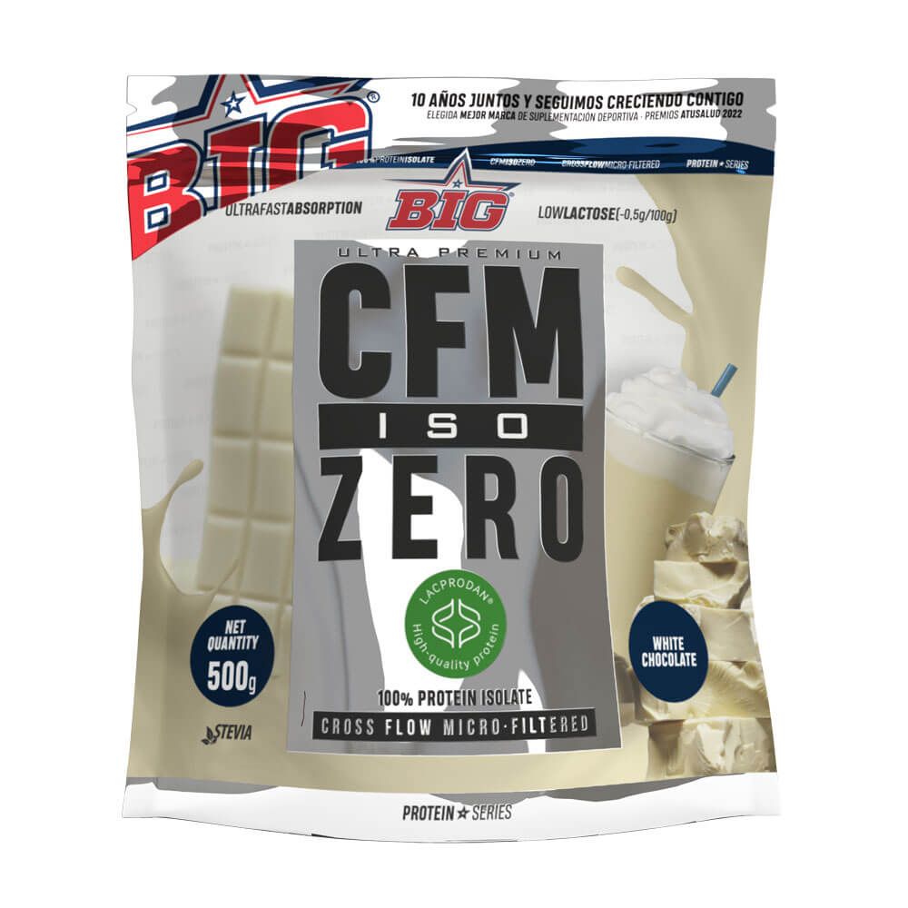 CFM ISO Zero envase de 500g de la categoría proteína de aislado de suero isolate hecho por BIG