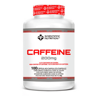 Cafeína 200mg de 100 cápsulas de la marca Scientiffic Nutrition