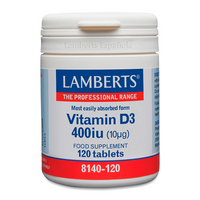Vitamina D3 400IU en 120 tabletas hecho por Lamberts