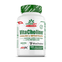 VitaCholine Choline L-Bitartrate 500mg presentación de 120 cápsulas hecho por Amix GreenDay - protectores hepáticos