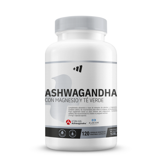 Ashwagandha KSM-666® con Magnesio Albion® e Tè Verde di Masmusculo del marchio Masmusculo Supplements nella collezione Productos con KSM-66®