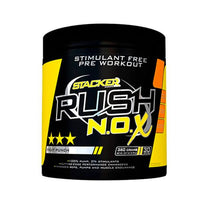Rush N.O.X presentación de 360g dentro de Pre entreno sin estimulantes de la marca Stacker Europe