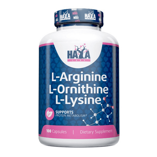 L-Arginina, L-Ornitina, L-Lisina di Haya Labs del marchio Haya Labs nella collezione Arginina