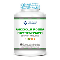Rhodiola Rosea + Ashwagandha envase de 60 cápsulas - anti-estrés hecho por Scientiffic Nutrition