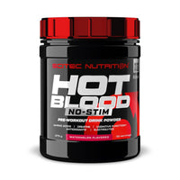 Hot Blood NO STIM bote de 375g de la marca Scitec Nutrition en la categoría pre entreno sin estimulantes