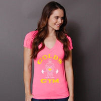 Camiseta Chica Pico Neon Joe Classic de Gold's Gym