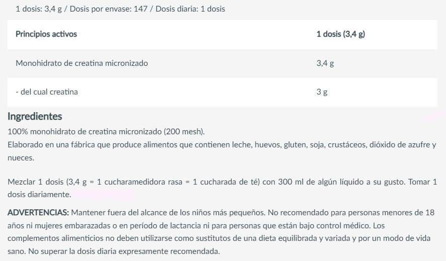 Información nutricional