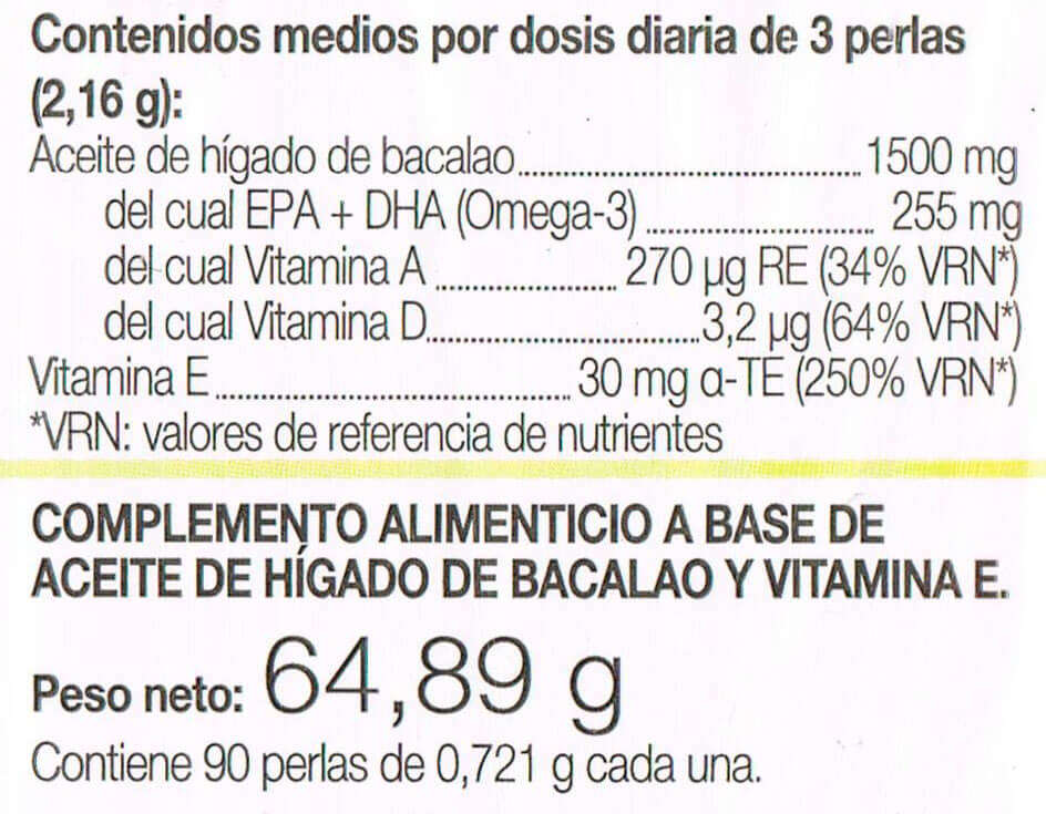 Información nutricional
