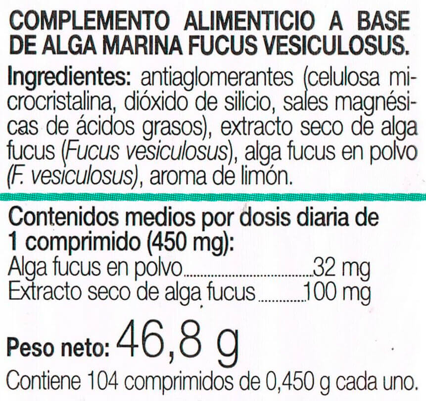Información nutricional