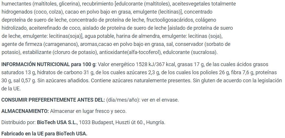 Información nutricional