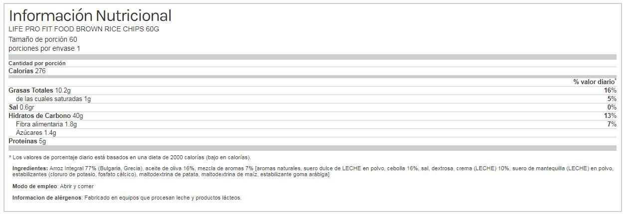Información nutricional