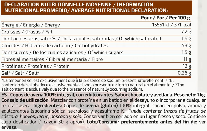 Información nutricional