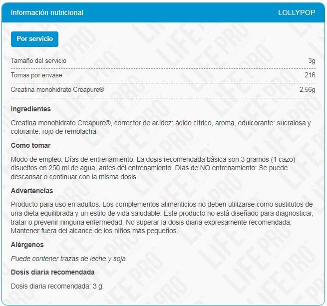 Información nutricional