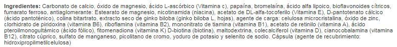 Información nutricional