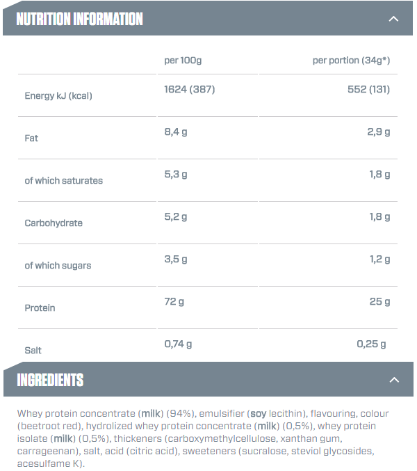 Información nutricional