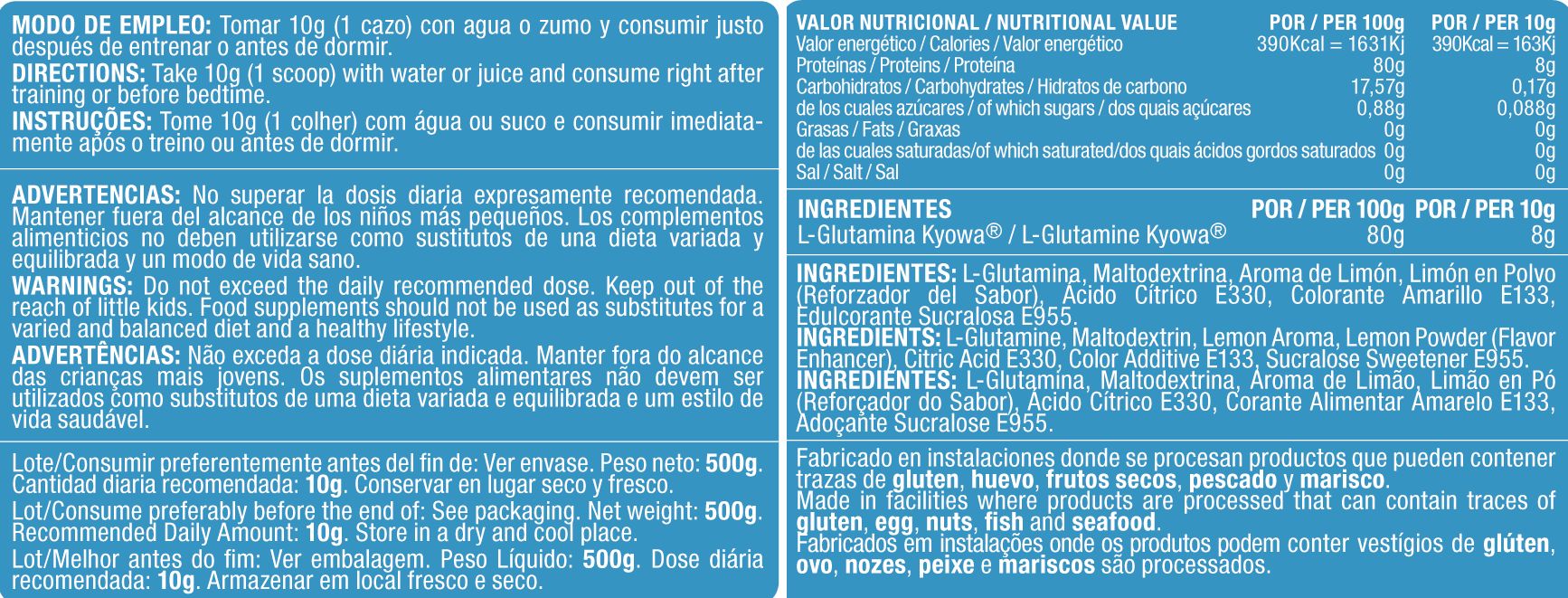 Información nutricional