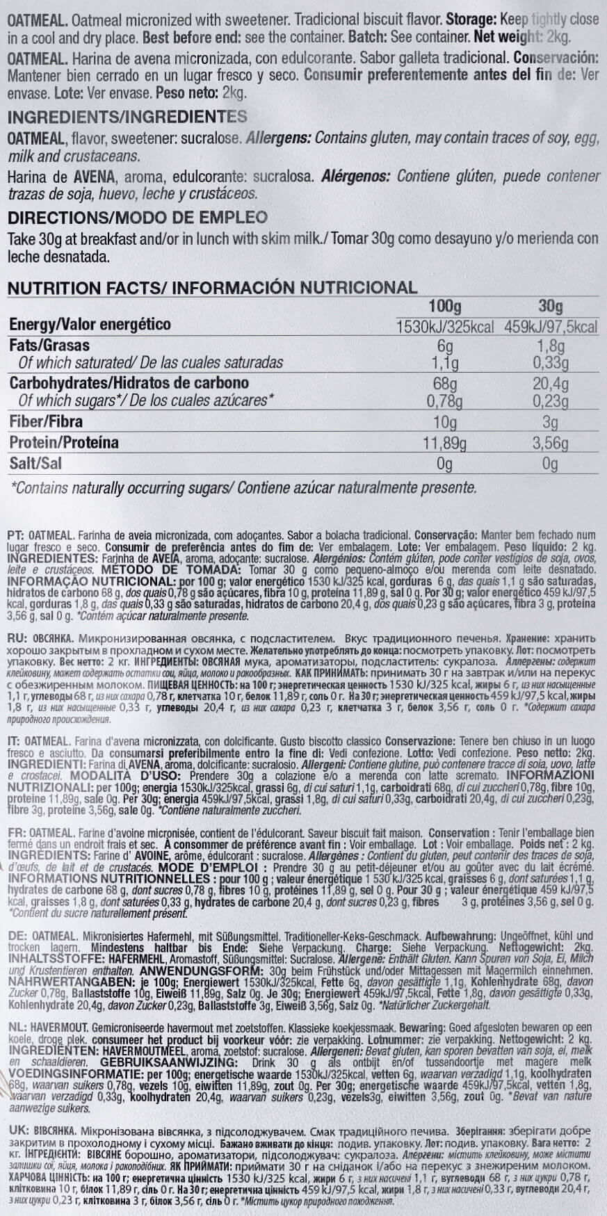 Información nutricional