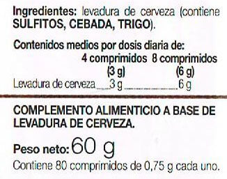 Información nutricional
