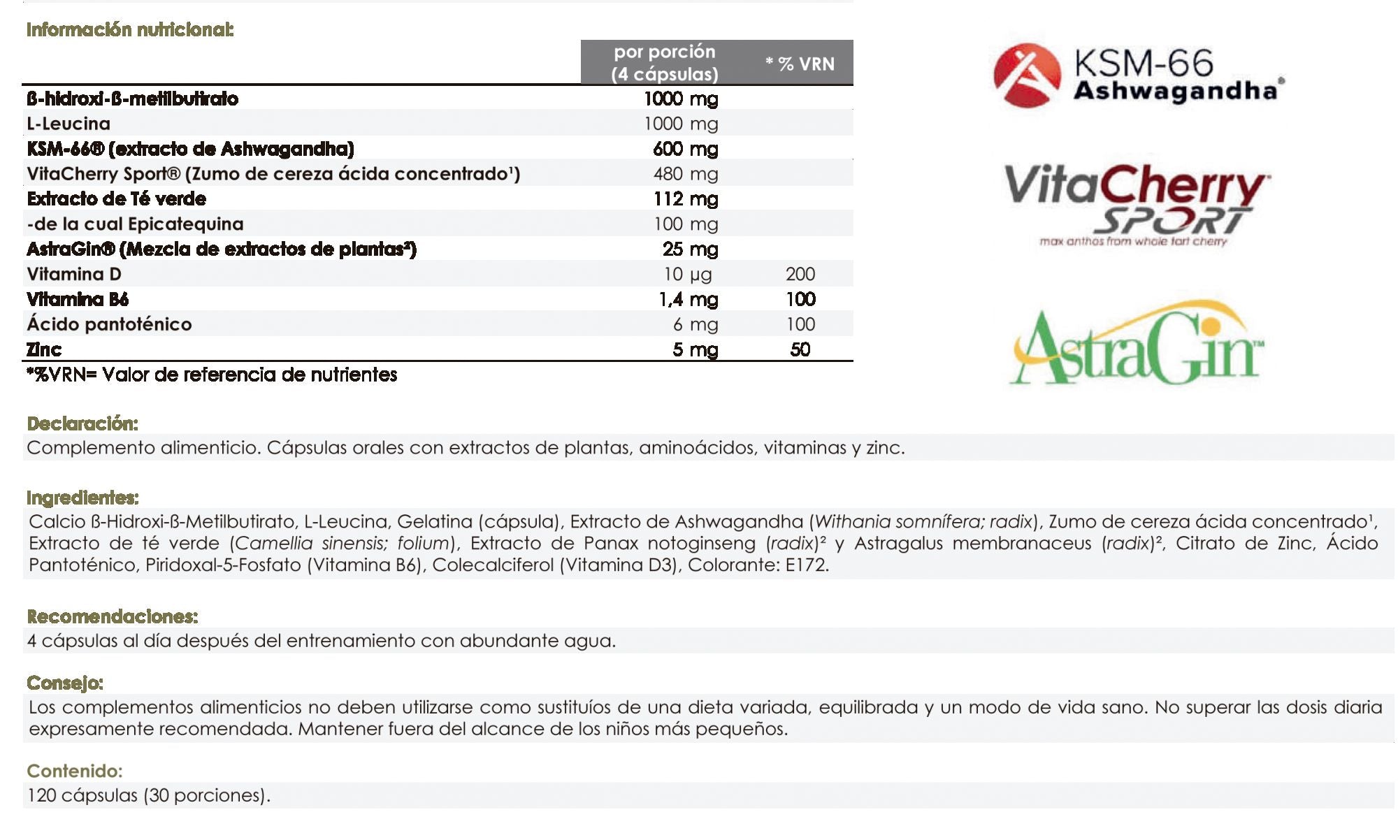 Información nutricional