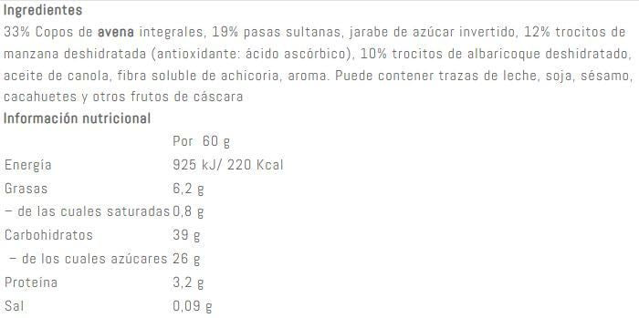 Información nutricional
