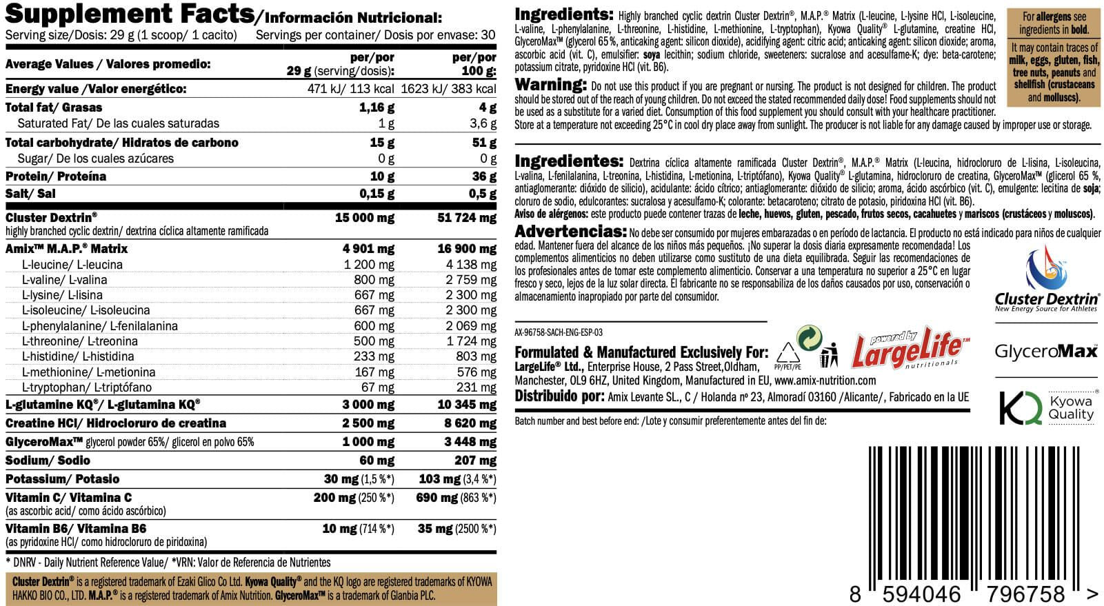 Información nutricional