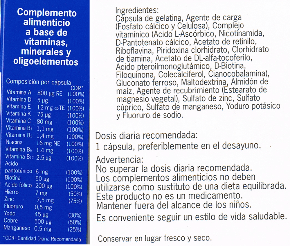 Información nutricional