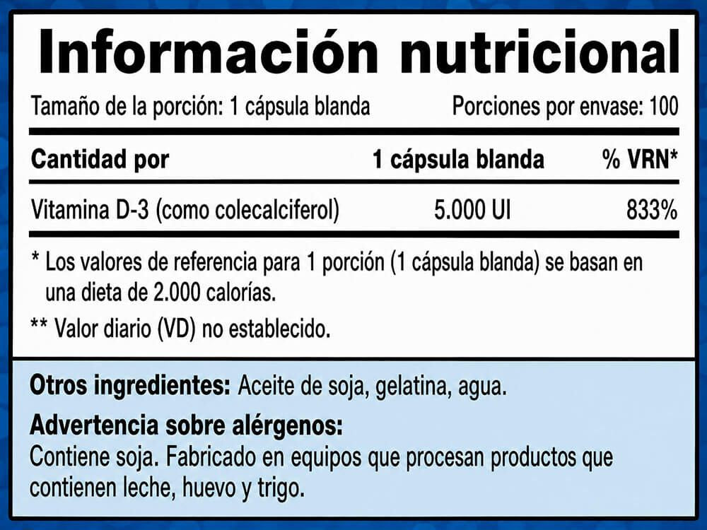 Información nutricional