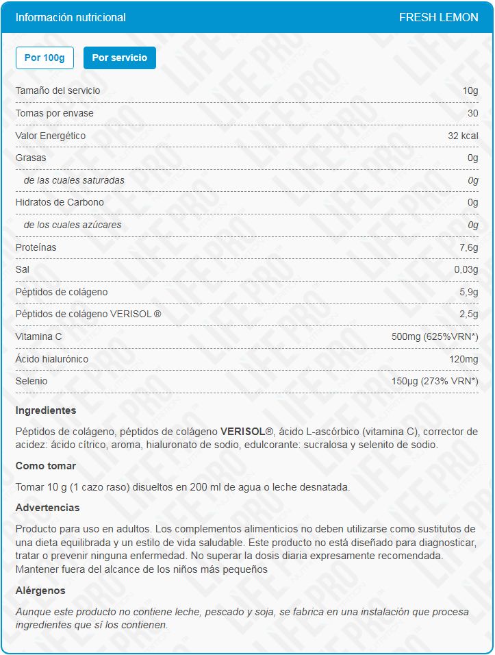 Información nutricional