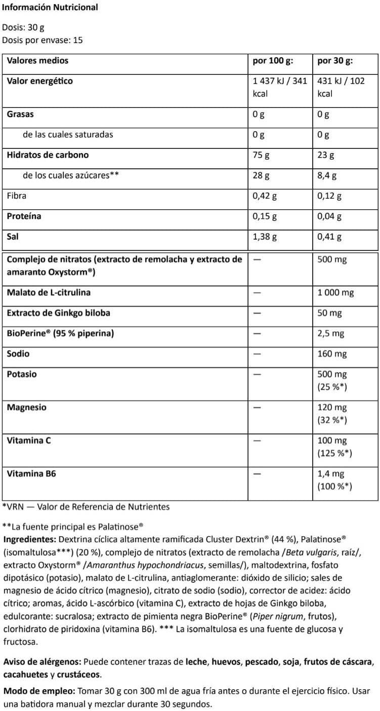 Información nutricional