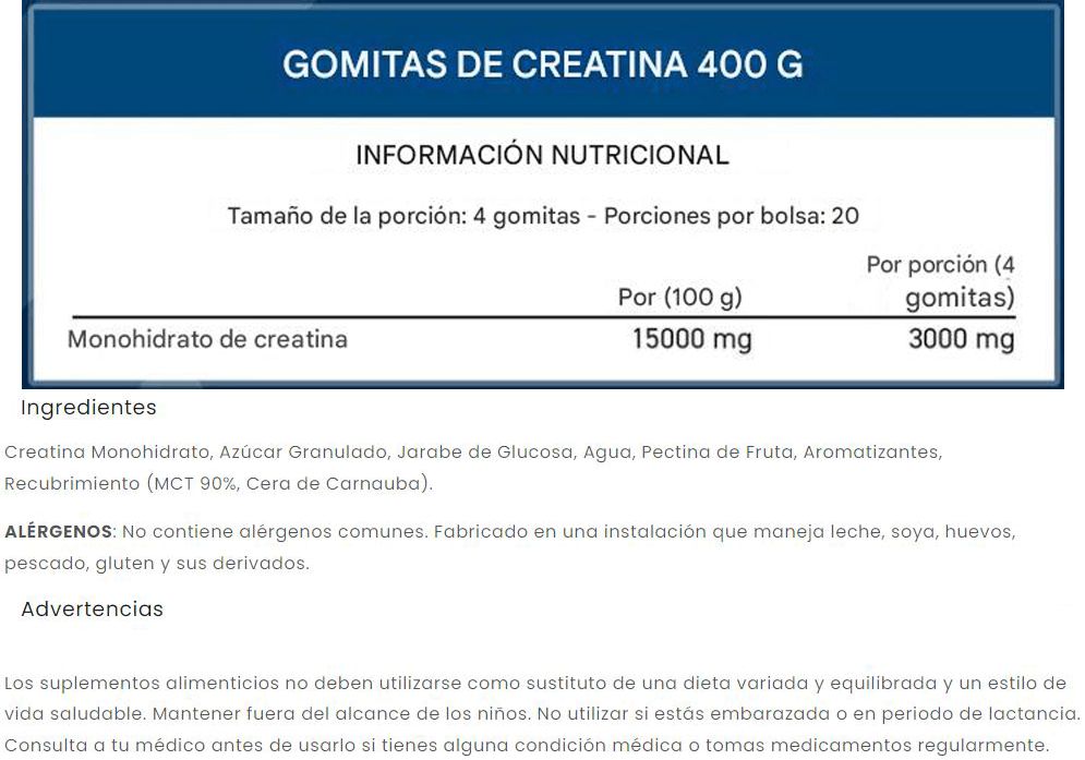 Información nutricional